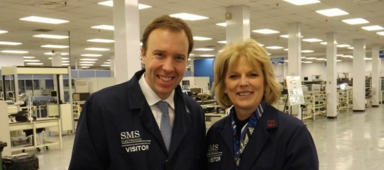 Business Minister, Matt Hacock visits Beeston's SMS success story